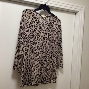 Womens Jones New York Sport Leopard Top